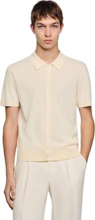 Sandro Openwork shirt in Ecru at Nordstrom, Size Xx-Large