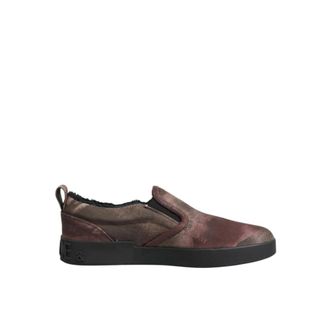 Dolce & Gabbana Multicolor Slip On Heren Sneakers - Heren - Sneakers - Bruin - 44 EU - Katoen - Schoenen