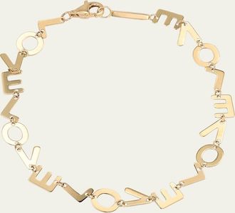 Lana Jewelry 14K Gold Laser LOVE Chain Bracelet