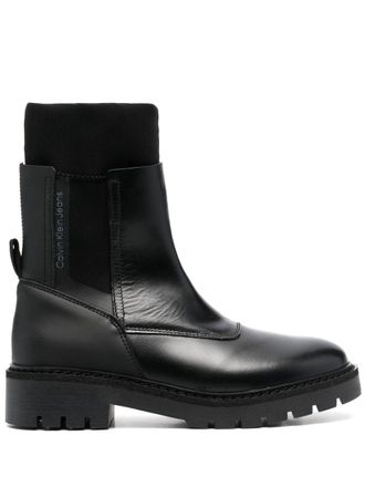 Calvin Klein high-ankle leather Chelsea boots - Black