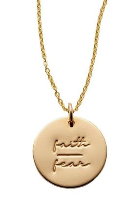 Made by Mary Pause Collection Disc Necklace in Gold Filled - Faith-Fear at Nordstrom