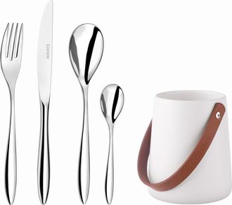 Amefa 24 cubiertos de mesa con soporte de almacenamiento port&aacute;til Acero Ino