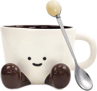 OEM Tazas De Caf&eacute;, Taza Divertida Y Original Para Mujer, Tazas De Cer&aacute;mica &Uacute;nicas De 300 Ml Para Caf&eacute; Y T&eacute;, Regalo Para La Oficina (chocolate)