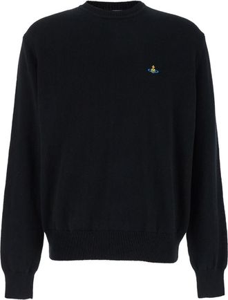 Vivienne Westwood Black Embroidered Logo Sweater