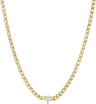Adornia Adornia 18K Plated Stainless Steel Cz Necklace