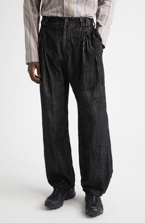 Kiko Kostadinov Halics Trousers in Melange Black/Slate Grey at Nordstrom, Size 40 Us