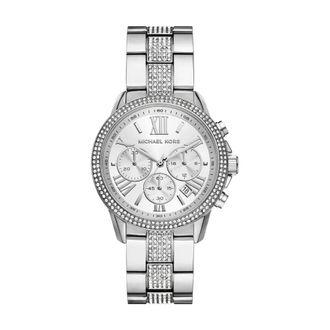 Michael Kors Oversized Brynn Pav&eacute; Horloge - Dames - Accessoires - Grijs - Maat: ONE Size