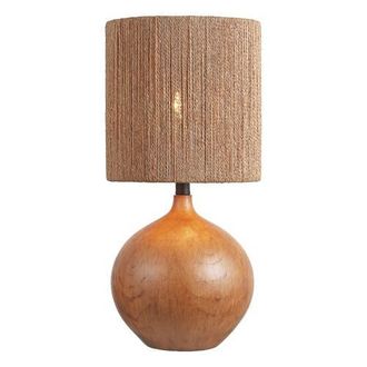 Jonathan Y Designs Abram Bohemian Resin/Metal Round Table Lamp with Paper Rope Shade in Brown Wood Finish at Nordstrom