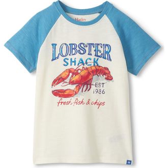 Hatley Kids Lobster Cotton Graphic Baseball T-Shirt in Natural at Nordstrom, Size 4T