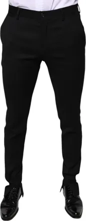 Dolce & Gabbana Mens Black Wool Skinny Formal Dress Pants Virgin Elastane