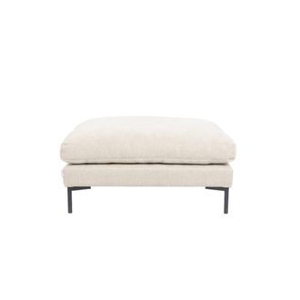 Zuiver Puff de microfibra blanco crema