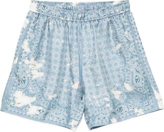Amiri Shorts in seta con stampa paisley - Blu
