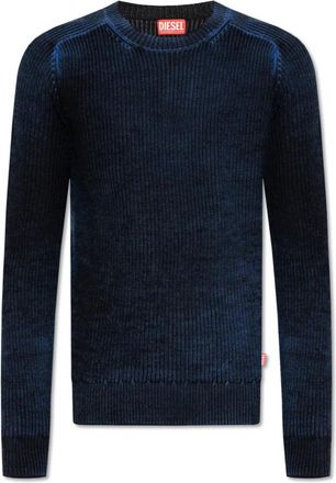 Diesel Sweater K-Arona - Heren - Ronde hals truien - Blauw - XL - Wol - Truien & Vesten