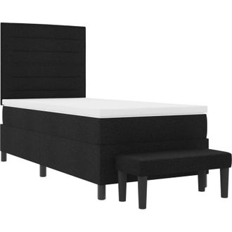 vidaXL Box Spring Bed with Mattress Black 80 x 200 cm Fabric vidaXL