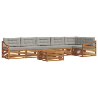 vidaXL Conjunto De Sof&aacute;s De Exterior 7 Pcs Gris Natural Y Claro Vidaxl