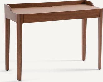 AM.PM Bureau van notenhoutfineer en leer, Junius, ontwerp door Emmanuel Gallina