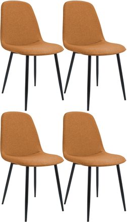 Clp Set De 4 Sillas De Comedor Maryam Naranja Tela