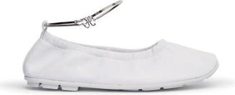 Fabi Witte leren ballerina schoen - Dames - Ballerinas - Wit - 38 EU - Leer - Schoenen