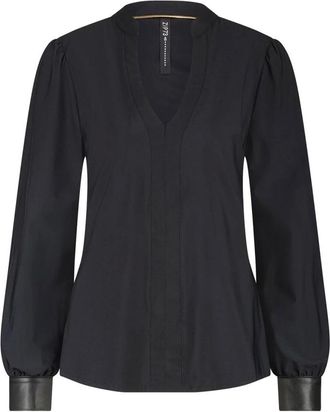 Zip73 Dames, Blouses & Shirts, Zwart, Maat: XL Leer