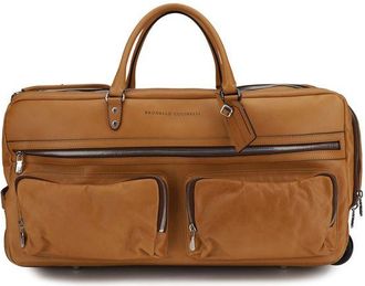 Brunello Cucinelli Brown Calf Leather Bos Taurus Luggage And Mens Travel