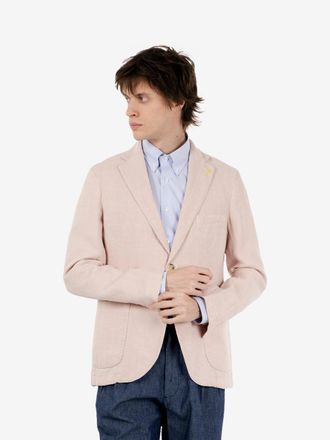 Alessandro Gilles Blazer in lino monopetto rosa
