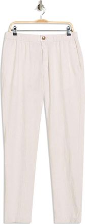 14th & Union Elastic Waist Linen Blend Trim Fit Pants in Tan Nantucket - White Eoe at Nordstrom Rack, Size Xx-Large