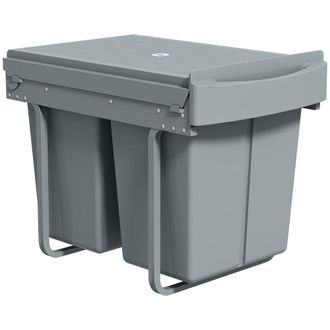 HOMCOM Cubo basura extra&iacute;ble 52x33.5x41 cm gris