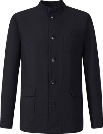Shanghai Tang button-up cotton jacket - men - Cotton - XXXL - Black