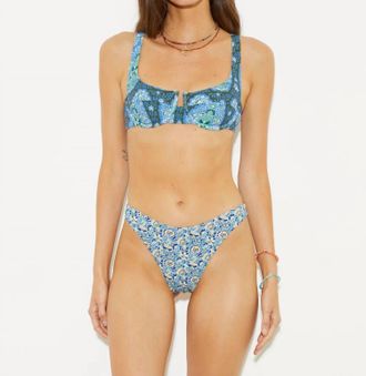 Boteh Womens Onda Allez Underwire And Onda Dalian Pant Set In Blues Patchwork