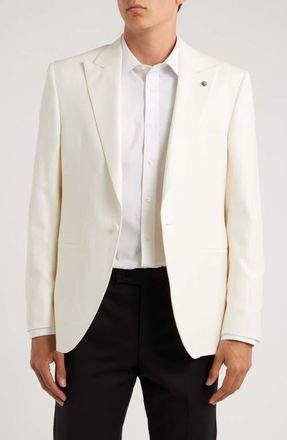 Jack Victor 250th Capsule Erie Off White Super 100s Wool Self Peak Lapel Dinner Jacket at Nordstrom, Size 38Regular