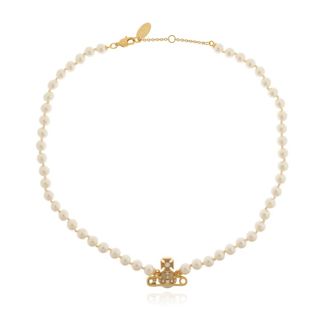 Vivienne Westwood Necklaces, female, Yellow, Size: ONE SIZE Kitty Pearl Necklace