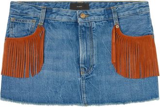 Alanui Golden Dusk Denim Mini Rok - Dames - Spijkerrokken - Blauw - W27 - Denim - Rokken
