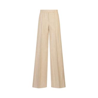 Max Mara Wide Trousers, female, Brown, Size: 2XS Ginnico Trousers