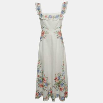 Zimmermann White Linen Cross Stitch Off Shoulder Dress