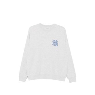 Anine Bing Miles Logo-print Crew-neck Cotton Sweatshirt