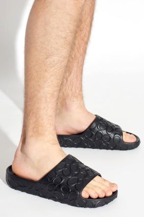 Coach Rubber Flip-flops With Logo, Mens, Black