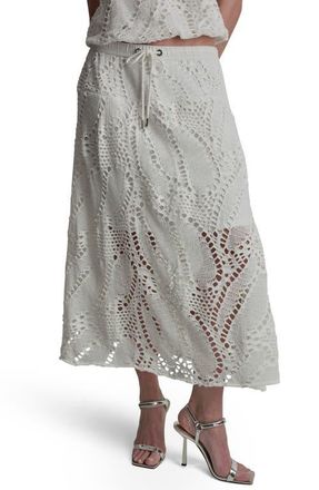 DKNY Crochet Leaf Midi Skirt in Ivory at Nordstrom, Size Xx-Small