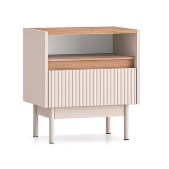 Petits Meubles Mesita de noche 1 caj&oacute;n estratificado 49.8cm marr&oacute;n