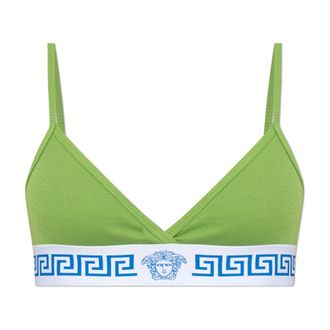 Versace Bras, female, Green, Size: 2XL Medusa Ribbed Bralette