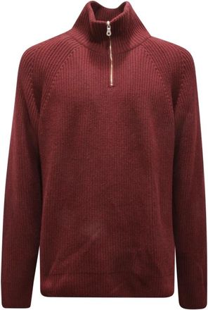 Brooksfield Bordeaux Wolmix Half Zip Trui - Heren - Coltruien - Rood - 2XL - Wol - Truien & Vesten