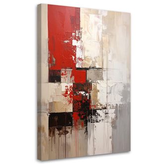 Feeby Impresi&oacute;n De Imagen, Abstracci&oacute;n Roja Y Beige, 80x120