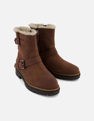 Toms Womens TOMS Ionie Moto Waxy Suede Womens Dark Brown Boots - Size: 5