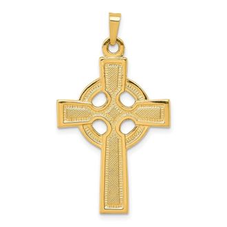 Diamond2Deal 14k Yellow Gold Celtic Cross Charm Pendant
