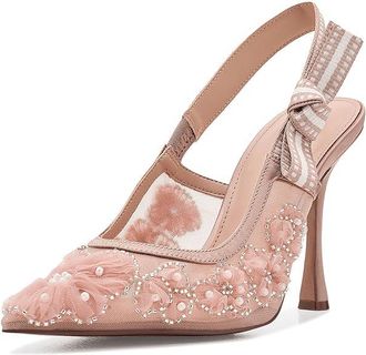Steve Madden Bri High Womens Heels Blush Mesh : 8.5 M, Textile
