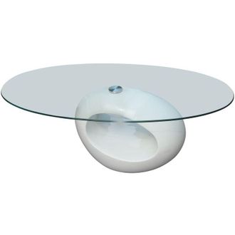 vidaXL Furniture Limited - Mesa De Centro Superficie Ovalada De Vidrio