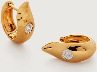 Monica Vinader Gold Deia Diamond Small Hoop Earrings Diamond