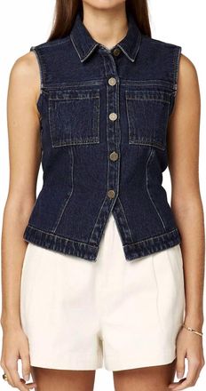 Cleobella Denim Franka Vest In Blue