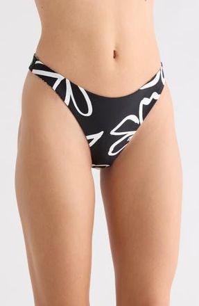 Volcom Sol Rebel Reversible Cheeky Bikini Bottoms in Black at Nordstrom Rack, Size Small