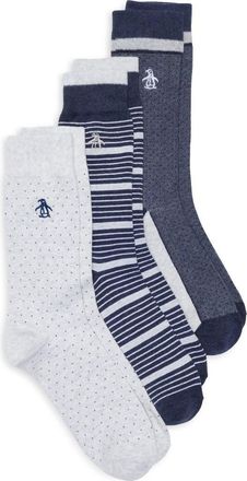 Original Penguin Gates Birdseye Crew Socks - Pack of 3 in Grey at Nordstrom Rack