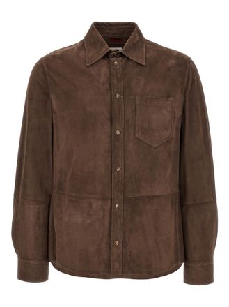 Brunello Cucinelli Brown Suede Overshirt